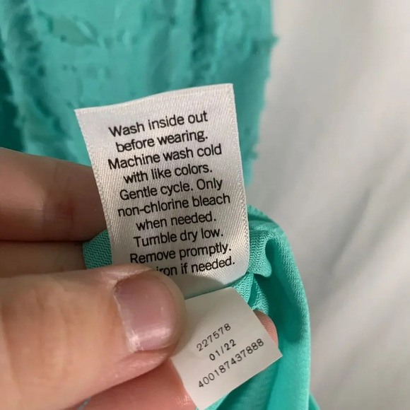 Lauren Conrad Mini Dress Women's Small Green Floral Tie Back Short Sleeve New - Picture 7 of 9